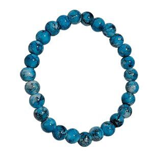 Southwest Turquoise Blue Beaded Stretch Bracelet Statement Fashion Jewelry Women